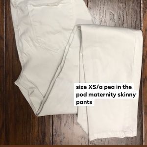 White maternity skinny pants